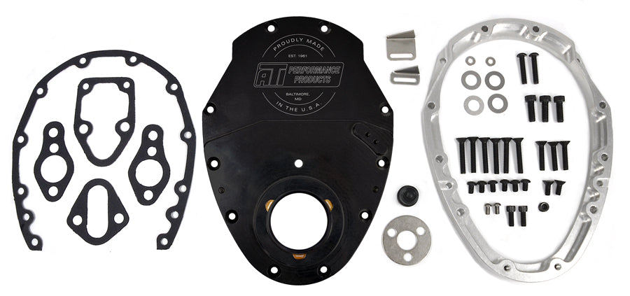 ATI Performance SBC Cast Aluminum Timing Cover with BBC Snout for Small Block Chevy