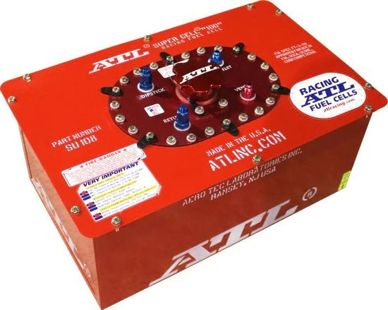 ATL Fuel Cells DD-UN-102 Super Cell 100 Fuel Cell, 8 Gallon, FIA Approved, Steel with Red Powder Coat, 20.5 x 12.5 x 9.13 Inches