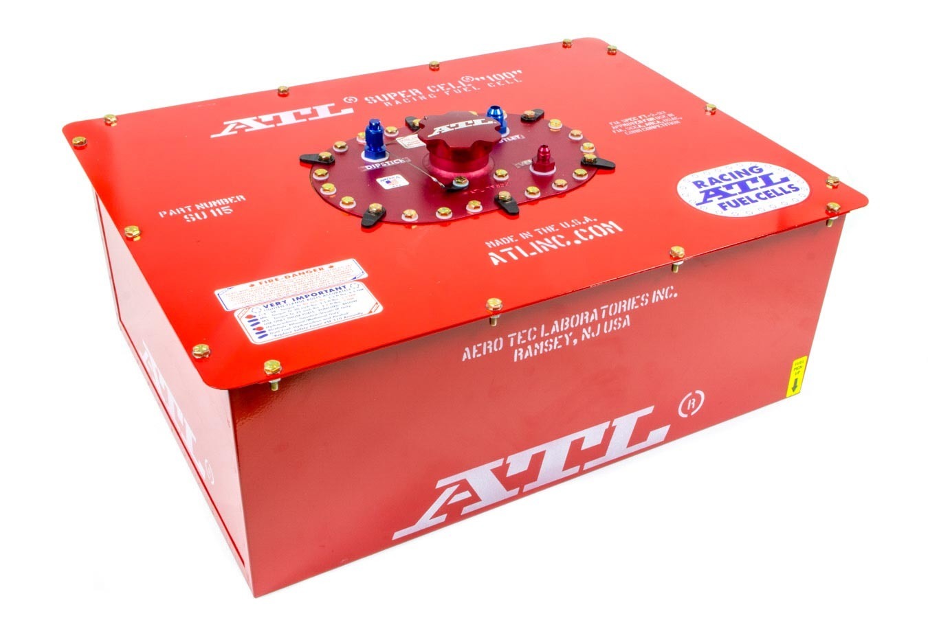 ATL Fuel Cells DD-UN-105 Super Cell 15 Gallon FIA Fuel Cell with Steel Construction and Red Powder Coat Finish