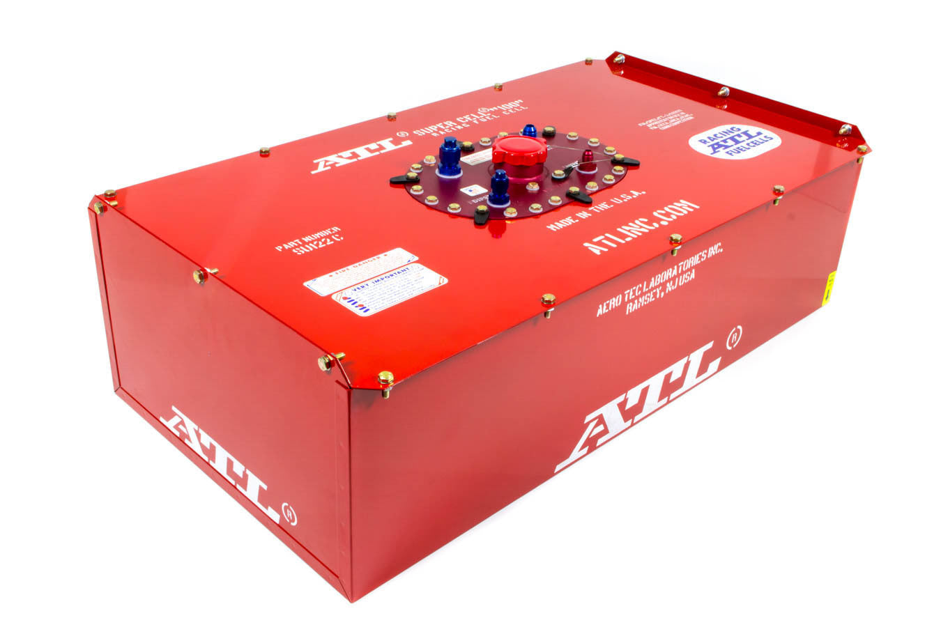 ATL Fuel Cells DD-UN-113 Super Cell 22 Gallon Fuel Cell with Steel Construction and Red Powder Coat Finish