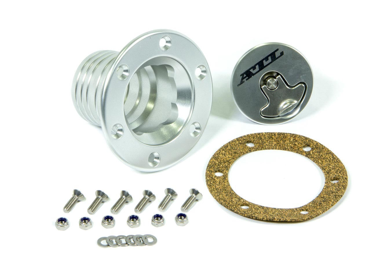ATL Fuel Cells FL-AB-003 Aircraft Style Aluminum Twist-On Fuel Filler Cap with Flush Remote Mount and 6-Bolt Flange