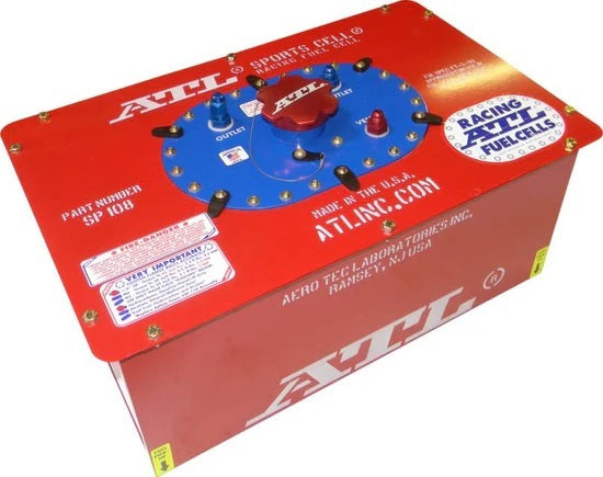 ATL Fuel Cells SC-AA-040 8-Gallon Sports Fuel Cell with Foam, Steel Construction, Red Powder Coat