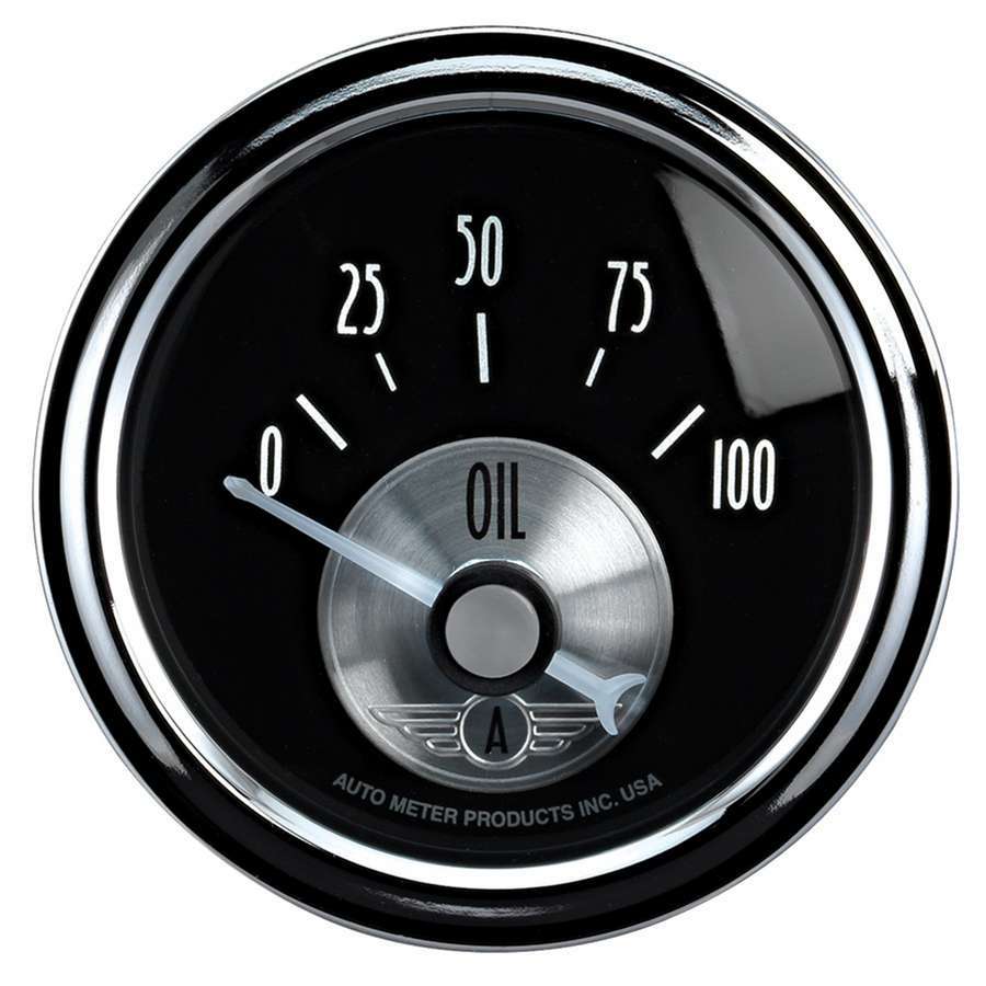Autometer 2028 Oil Pressure Gauge 0-100 psi, 2-1/16 Inch Diameter, Short Sweep, Black Face, Electrical Analog