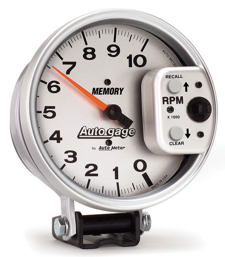 Autometer 233907 5-Inch Auto Gage Monster Tachometer with White Face and Memory