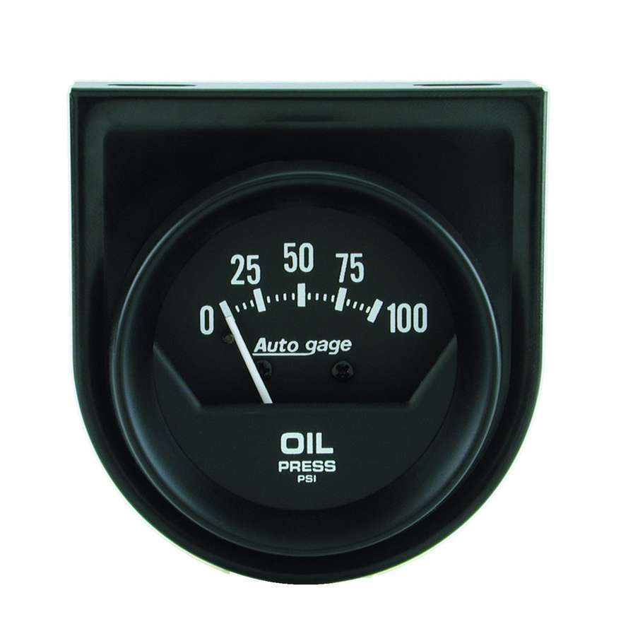 Autometer 2360 Mechanical Oil Pressure Gauge 0-100 PSI Black Face, 2-1/16 Inch Diameter