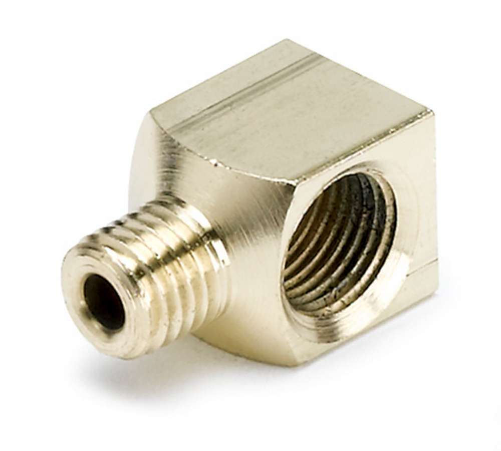 Autometer 3272 Right Angle Brass Adapter for Mechanical Pressure and Vacuum Gauges, 1/8 in NPT Female to 1/8 in Compression Male