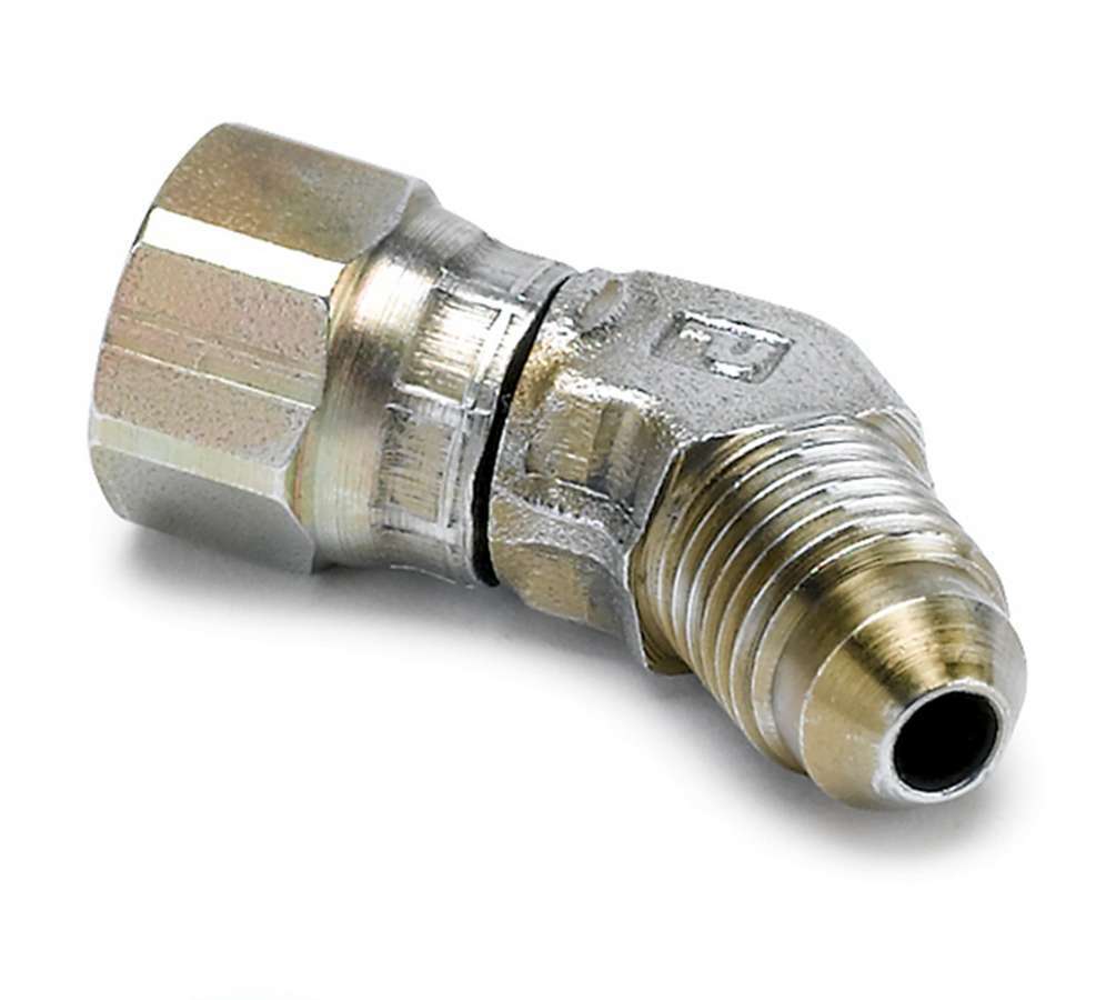 Autometer 3273 - 4AN 45 Degree Swivel Fitting with Steel Construction and Zinc Coating