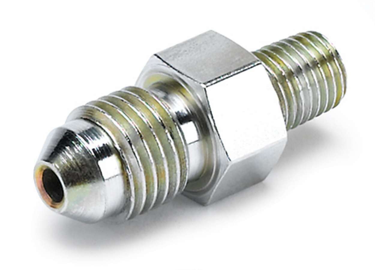 Autometer Fuel Rail Adapter 3275 Straight 4AN Male to 1/16 Inch NPT Male Steel Zinc Coated