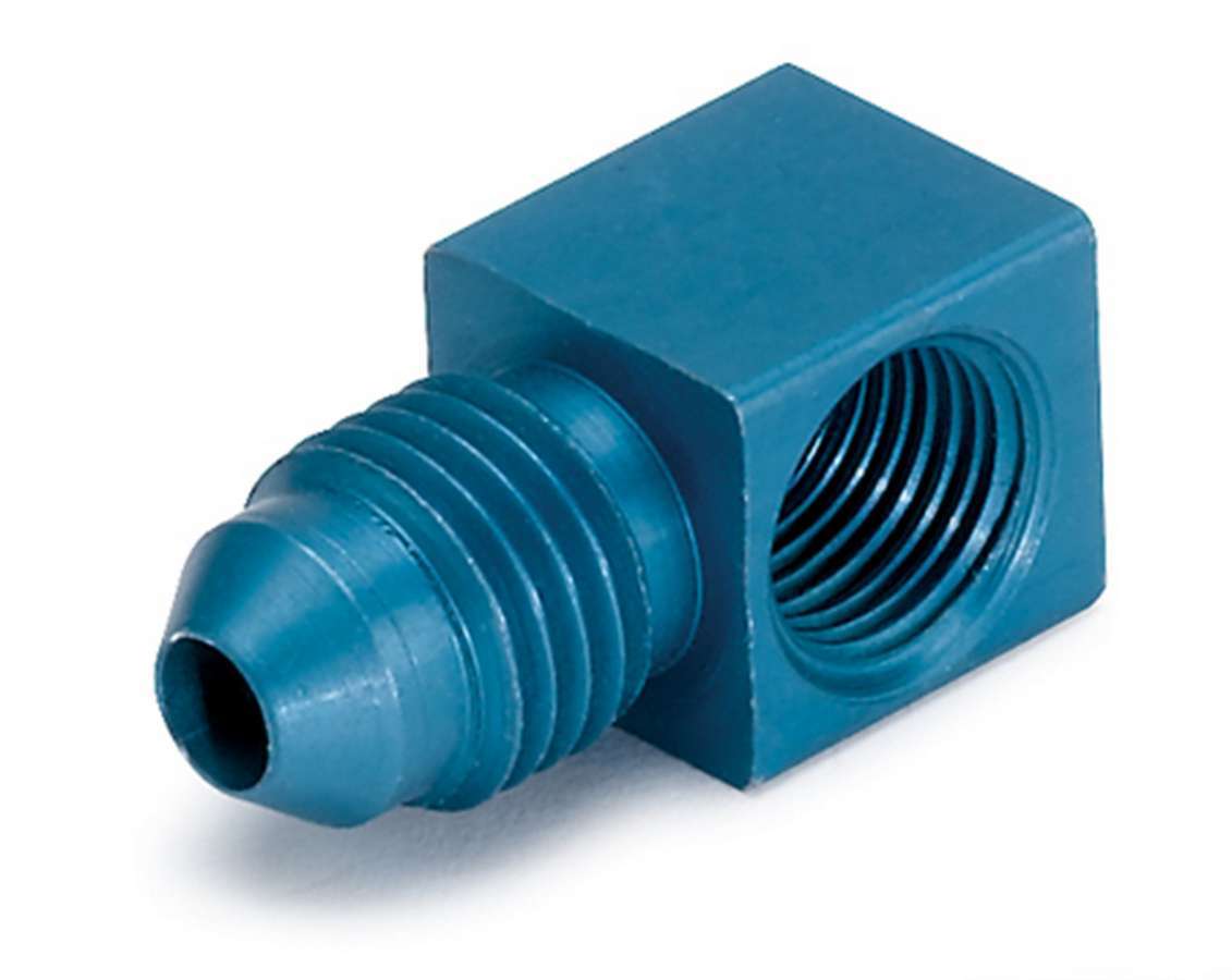 Autometer 3278 1/8 Inch NPT Female to 4 AN Male 90 Degree Fitting Aluminum Blue Anodized