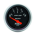 Autometer 3316 Mini Sport-Comp Fuel Level Gauge, 240-33 Ohm, 2-1/16 Inch Diameter, Black Face, Analog Electric Meter