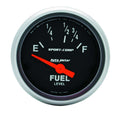 Autometer 3318 Sport-Comp Fuel Level Gauge 16-158 Ohm Electric Analog Short Sweep 2-1/16 Inch Black Face