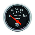 Autometer 3327 Mini Sport-Comp 0-100 psi Electric Analog Oil Pressure Gauge, 2-1/16 Inch Black Face