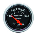 Autometer 3336 Sport-Comp Cylinder Head Temperature Gauge 140-340°F, 2-1/16 Inch Diameter, Analog Short Sweep Black Face