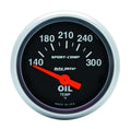 Autometer 3348 Sport-Comp Oil Temperature Gauge 140-300°F, 2-1/16 Inch Diameter, Electric Analog with Short Sweep Black Face
