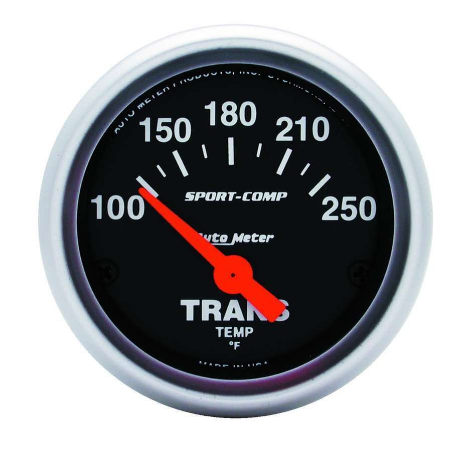 Autometer 3357 Transmission Temperature Gauge 2-1/16 Inch Black Face Analog Electric Display