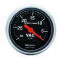 Autometer 3384 Mini-Sport Comp Vacuum Gauge, 0-30 in Hg, Mechanical, Analog, 2-1/16 Inch Diameter, Black Face