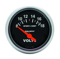 Autometer 3391 2-Inch Mini Sport-Comp Volt Meter, 8-18V, Analog, Short Sweep, Black Face