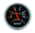 Autometer 3401 Turbo Boost Gauge with Mechanical Analog Display, 30 in Hg - 20 psi Range, Black Face, 2-5/8 Inch Diameter
