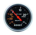 Autometer Boost and Vacuum Gauge 3403, Mechanical Analog, 30 Inches of Mercury and 30 PSI, 2-5/8 Inch Diameter, Black Face