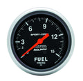 Autometer 3411 Fuel Pressure Gauge 0-15 psi Mechanical Analog Full Sweep 2-5/8 Inch Black Face