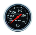 Autometer 3443 Sport-Comp Oil Temperature Gauge, 140-280°F, Mechanical, Analog, Full Sweep, 2-5/8 Inch Diameter, Black Face