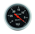 Autometer Vacuum Gauge 3484, Mechanical Analog, 0-30 Inches of Mercury, Black Face, 2-5/8 Inch Diameter