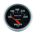 Autometer 3531 Water Temperature Gauge 100-250°F Short Sweep Electric Analog Black Face