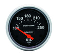 Autometer 3542 Oil Temperature Gauge, 2-5/8 Inch, 100-250°F, Analog, Short Sweep, Black Face