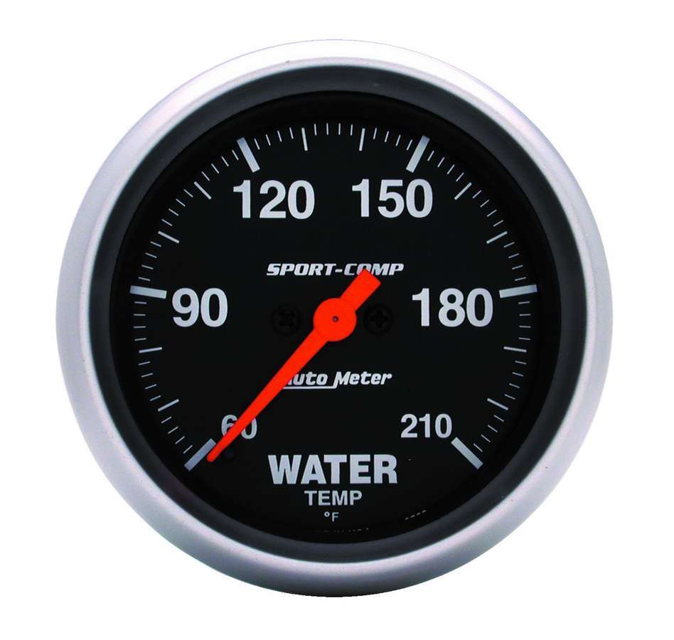 Autometer Sport Comp 2-5/8 Inch Water Temperature Gauge 60-210°F Electric Analog