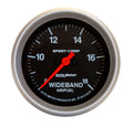 Autometer 3579 Wideband Air-Fuel Ratio Gauge, 8:1-18:1 AFR, Analog Full Sweep, 2-5/8 Inch Diameter, Black Face