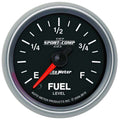 Autometer 3610 Sport-Comp II Fuel Level Gauge 0-280 Ohm Electric Analog with Full Sweep Black Face 2-1/16 Inch Diameter