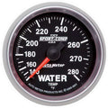 Autometer 3631 Sport-Comp II Water Temperature Gauge, 140-280°F, Mechanical, 2-1/16 Inch Diameter, Black Face