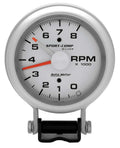 Autometer S/C 3781 Ultra-Lite 8000 RPM Electric Analog Tachometer with Silver Face