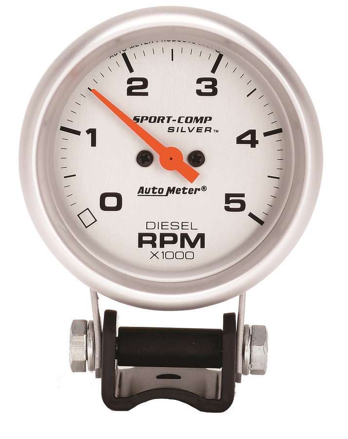 Autometer 3788 2-5/8 Inch Ultra-Lite Electric Tachometer with Silver Face and 5000 RPM Range