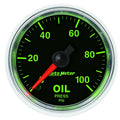 Autometer 3821 2-1/16 Inch GS Oil Pressure Gauge 0-100 psi Mechanical Analog Black Face