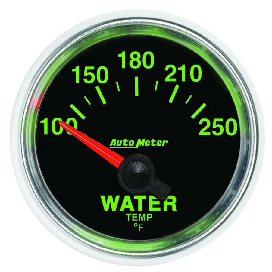 Autometer 3837 Water Temperature Gauge 2-1/16 Inch Black Dial 100-250°F
