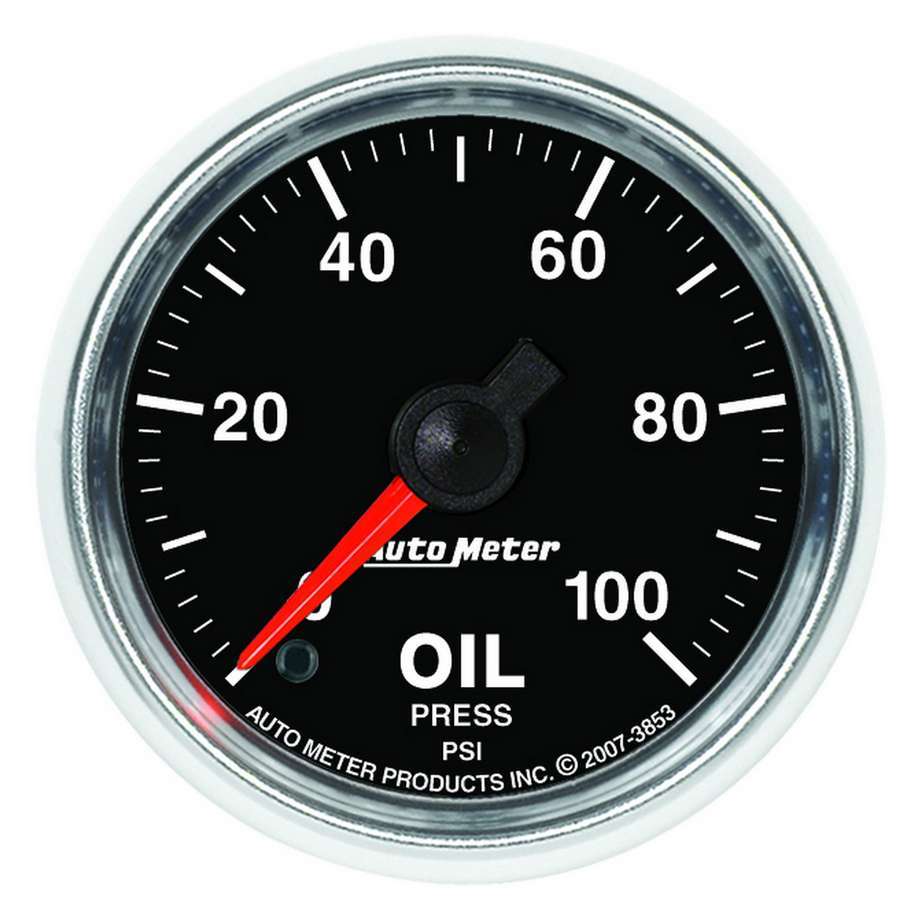 Autometer 3853 2-1/16 Inch GS Oil Pressure Gauge 0-100 PSI Electric Analog