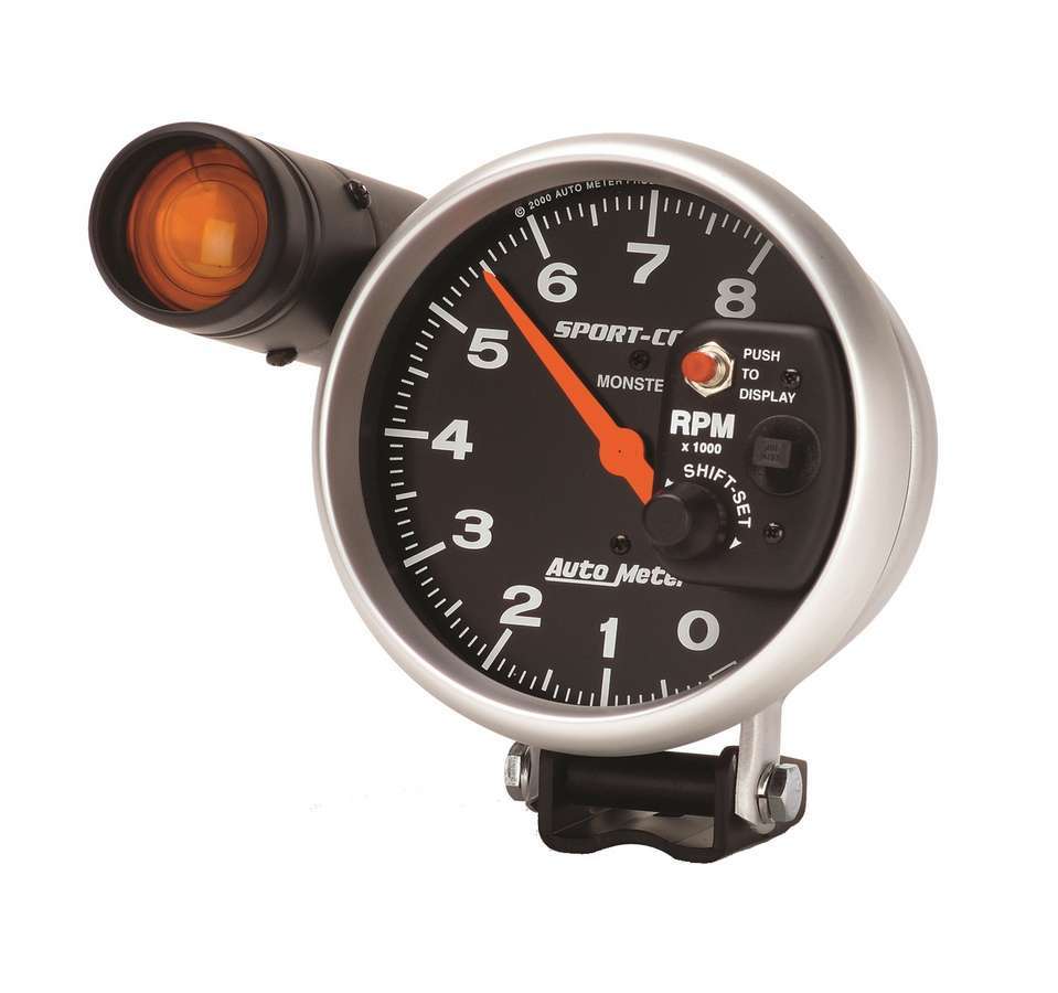 Autometer 3905 5-Inch Sport-Comp Electric Tachometer with Shift Light and Black Face