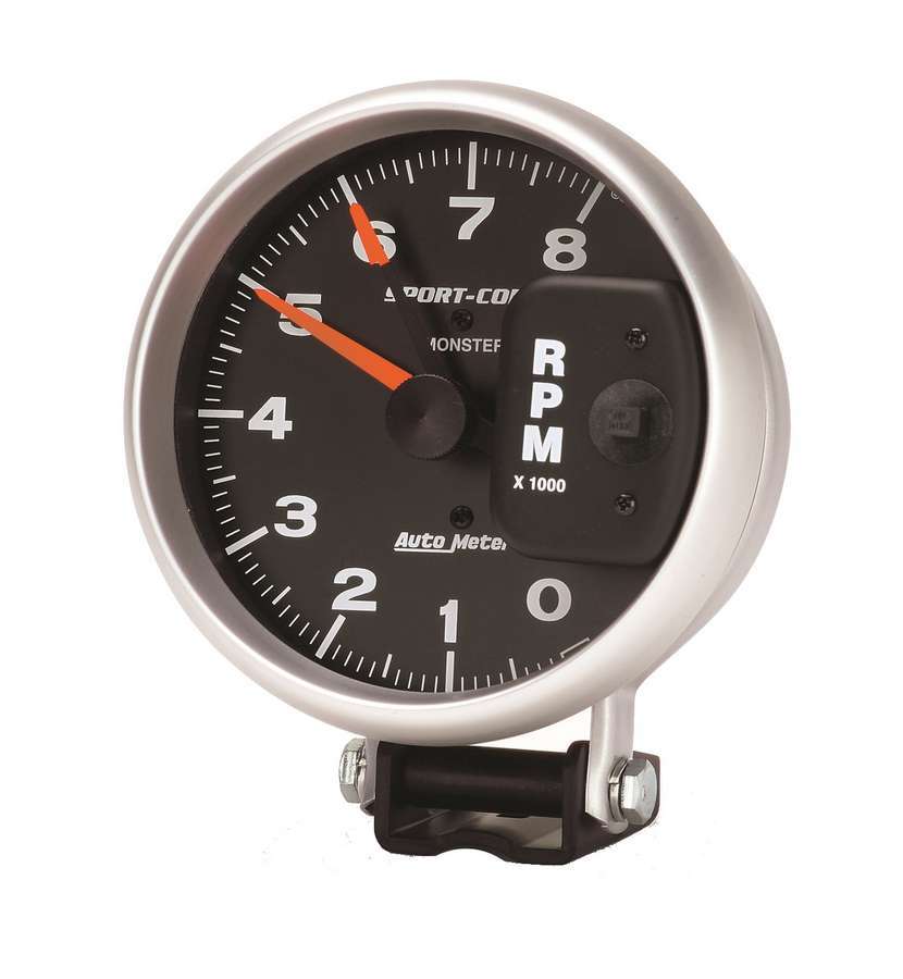 Autometer 3980 Sport-Comp Tachometer 8,000 RPM Electric Analog Dash Mount Black Face