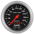 Autometer Speedometer 3982-M Sport-Comp 3-3/8 Inch 225 KPH Analog Electric Gauge with GPS Tracking, Black Face
