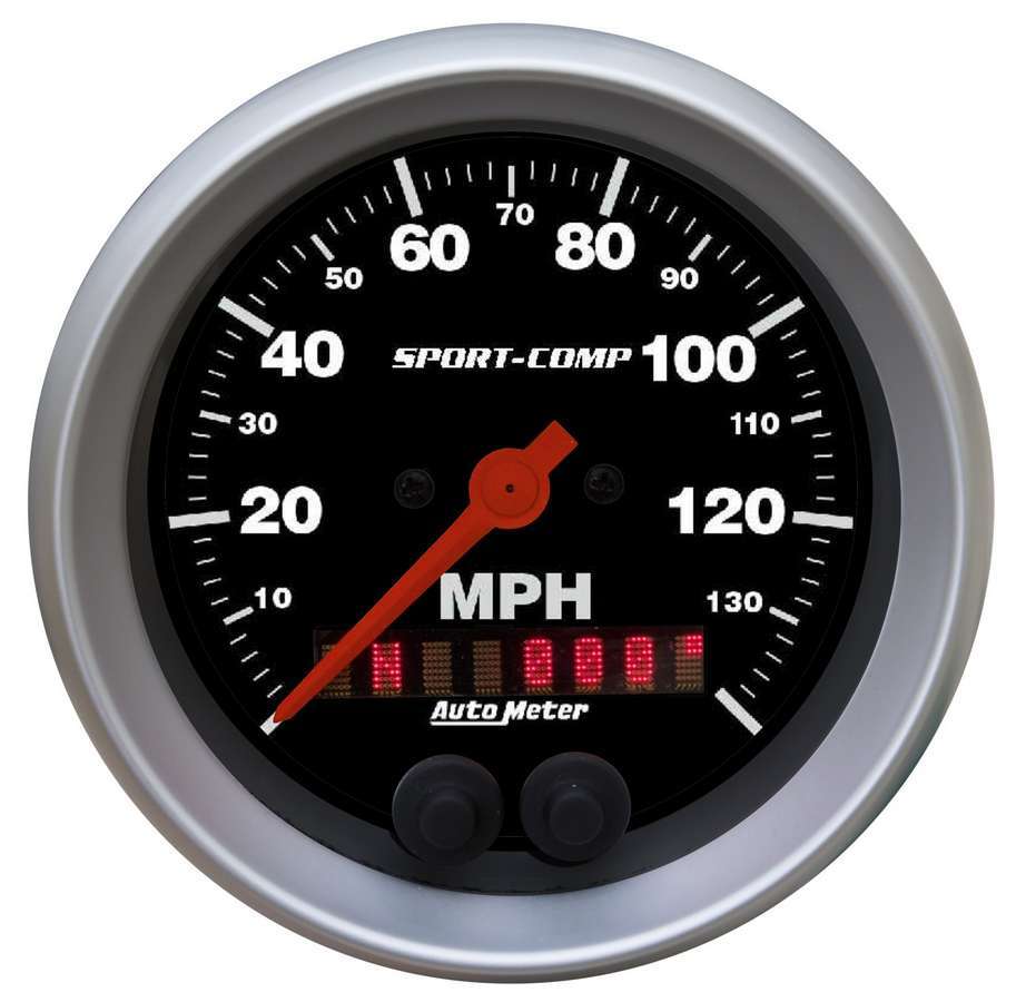 Autometer 3982 Sport-Comp 140 MPH Electric Analog Speedometer with GPS Tracking and Rally-Nav Display, 3-3/8 Inch Diameter