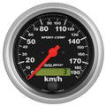 Autometer 3987-M Sport-Comp 3-3/8 Inch Electric Speedometer with Black Face and 190 KPH Range