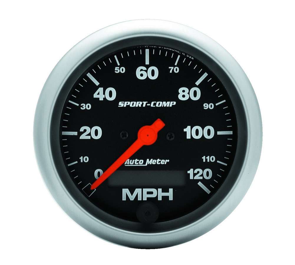 Autometer 3987 Sport-Comp Electric Speedometer 3-3/8 Inch Black Face 120 MPH