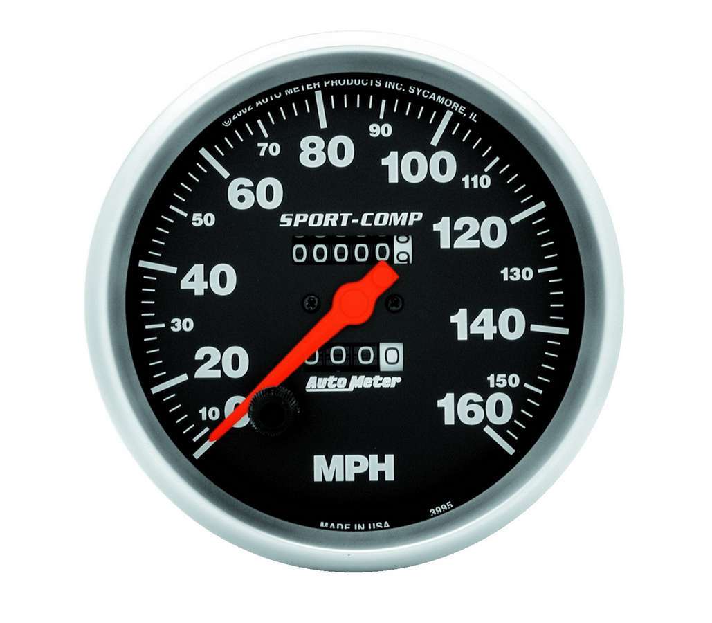 Autometer 3995 5-Inch Sport-Comp Mechanical Speedometer with 160 MPH Range