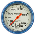 Autometer 4231 Ultra-Nite Water Temperature Gauge 140-280°F Mechanical Analog, Full Sweep, 2-5/8 Inch Diameter, Liquid Filled White Face