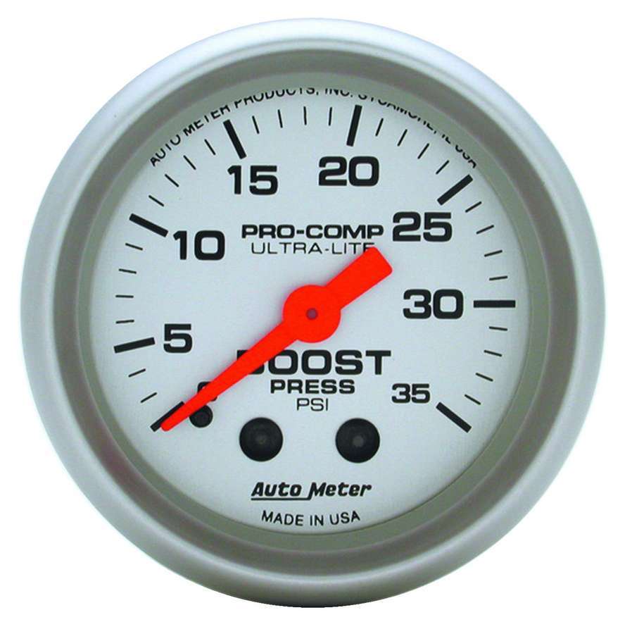 Autometer 4304 2-1/16 Inch Ultra-Lite Mechanical Boost Gauge 0-35 PSI
