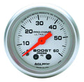 Autometer 4305 Ultra-Lite Mechanical Boost Gauge 0-60 psi, 2-1/16 Inch Diameter, Silver Face