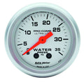 Autometer 4307 Water Pressure Gauge 0-35 PSI Ultra-Lite Mechanical Analog 2-1/16 Inch Silver Face