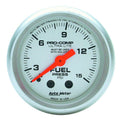 Autometer 4311 2-1/16 Inch Mini Ultralite Fuel Pressure Gauge, 0-15 psi, Mechanical, Analog, Silver Face