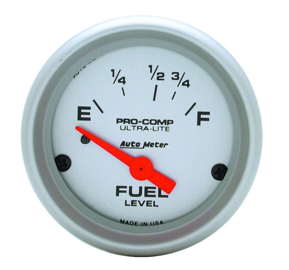 Autometer 4318 Ultra-Lite 16-158 Ohm Electric Fuel Level Gauge with Silver Face